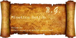 Misetics Gotlib névjegykártya